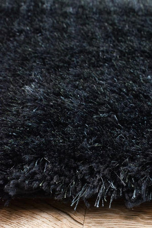 Logan Black Rug - Floorsome - Shag