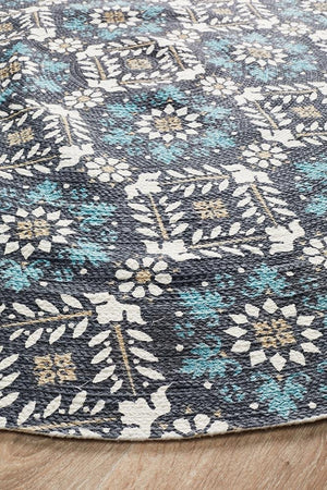 Lunar 419 Printed Blue - Floorsome - Modern