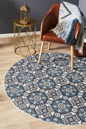 Lunar 419 Printed Blue - Floorsome - Modern