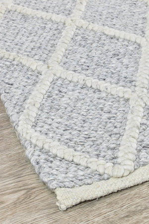 Lyon Wool Grey Rug - Floorsome - FLATWEAVE