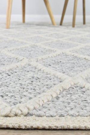 Lyon Wool Grey Rug - Floorsome - FLATWEAVE