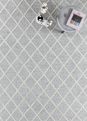 Lyon Wool Grey Rug - Floorsome - FLATWEAVE