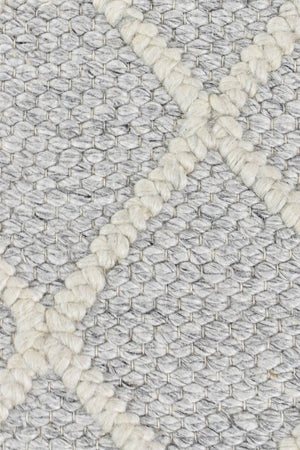 Lyon Wool Grey Rug - Floorsome - FLATWEAVE