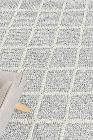 Lyon Wool Grey Rug - Floorsome - FLATWEAVE