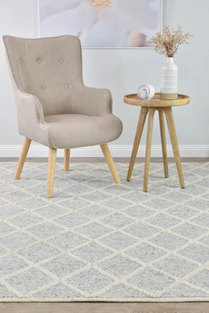 Lyon Wool Grey Rug - Floorsome - FLATWEAVE