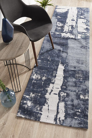 Magnolia 11 Denim Runner Rug - Floorsome - MODERN