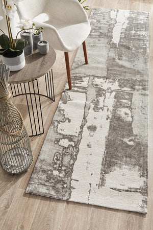 Magnolia 11 Silver Runner Rug - Floorsome - MODERN