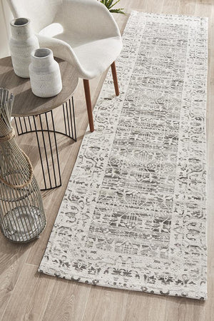 Magnolia 88 Silver Runner Rug - Floorsome - MODERN