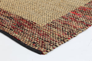 Mahal Multi Colour Border Jute Rug - Floorsome - Flatweave