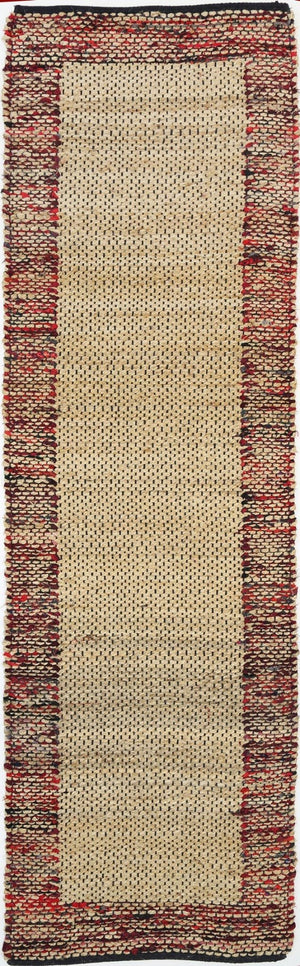 Mahal Multi Colour Border Jute Rug - Floorsome - Flatweave