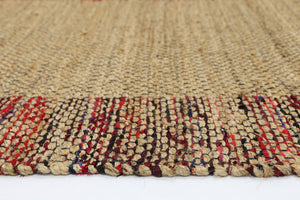 Mahal Multi Colour Border Jute Rug - Floorsome - Flatweave