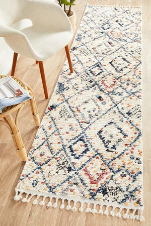 Marrakesh 111 White Runner Rug - Floorsome - Modern