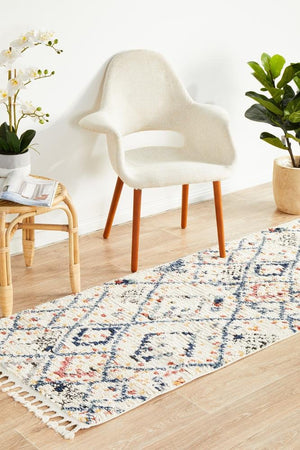 Marrakesh 111 White Runner Rug - Floorsome - Modern