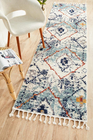 Marrakesh 444 Blue Runner Rug - Floorsome - Modern