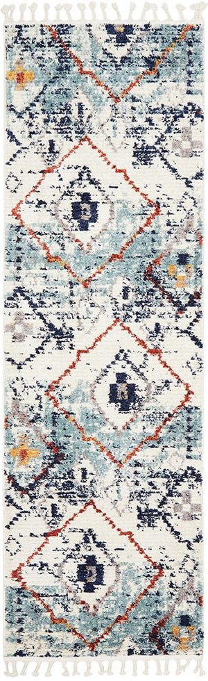 Marrakesh 444 Blue Runner Rug - Floorsome - Modern