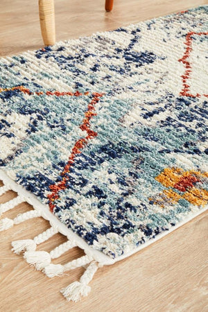 Marrakesh 444 Blue Runner Rug - Floorsome - Modern