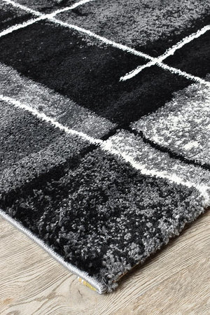 Marvel 297 Dark Grey Black Rug - Floorsome - MODERN