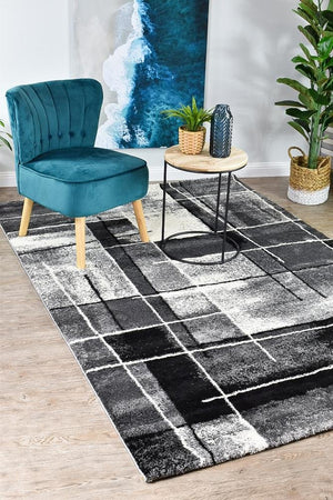 Marvel 297 Dark Grey Black Rug - Floorsome - MODERN