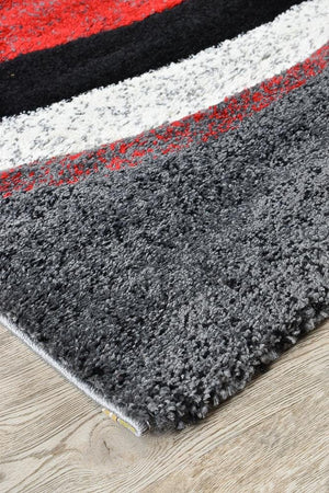 Marvel 300 Light Grey Red Rug - Floorsome - MODERN