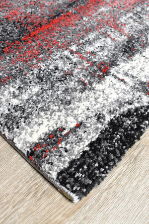 Marvel 347 Light Grey Red Rug - Floorsome - MODERN