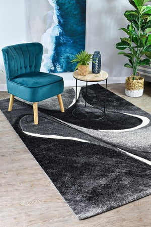 Marvel 37 Dark Grey White Rug - Floorsome - MODERN