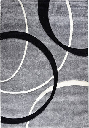 Marvel 798 Light Grey Black Rug - Floorsome - MODERN