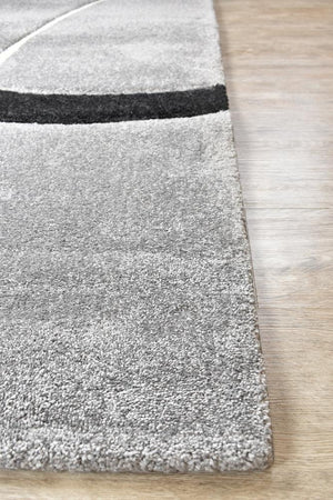 Marvel 798 Light Grey Black Rug - Floorsome - MODERN