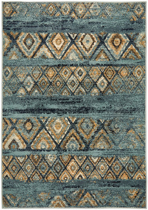 Mayfair Contrast Blue Rug - Floorsome - Traditional