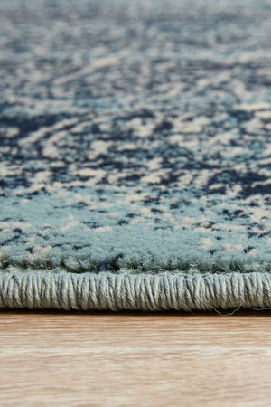 Mayfair Edge Denim Rug - Floorsome - Traditional