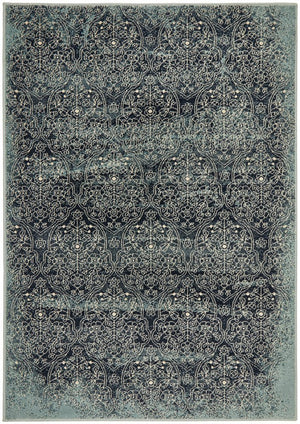 Mayfair Edge Denim Rug - Floorsome - Traditional