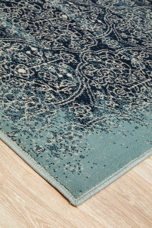 Mayfair Edge Denim Rug - Floorsome - Traditional