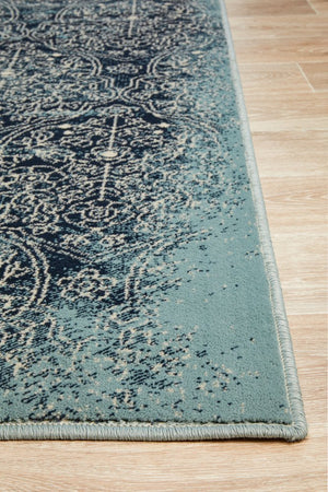 Mayfair Edge Denim Rug - Floorsome - Traditional