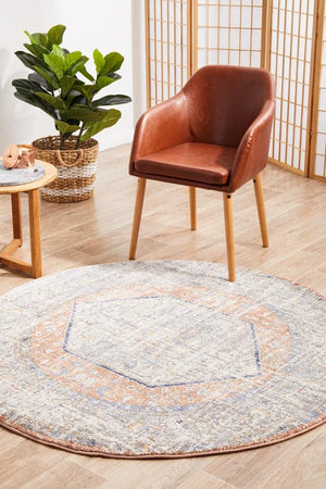 Mayfair Lorissa Peach Round Rug - Floorsome - MAYFAIR COLLECTION