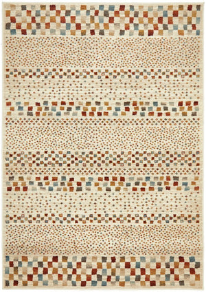 Mayfair Squares Bone Rug - Floorsome - Traditional