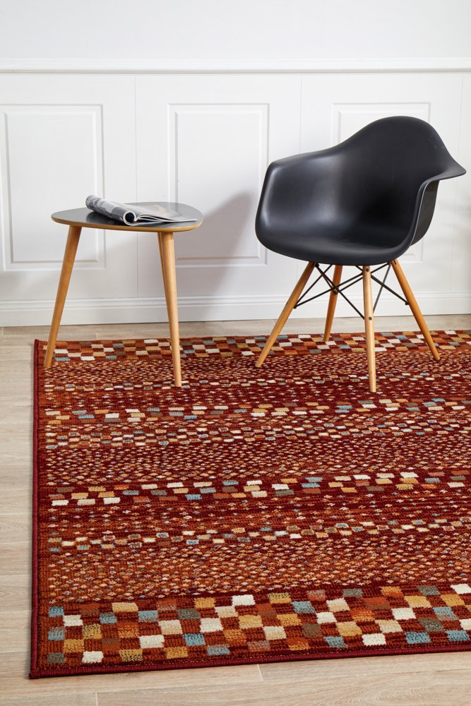 Mayfair Squares Rust Rug