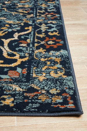 Mayfair Stem Navy Rug - Floorsome - Traditional