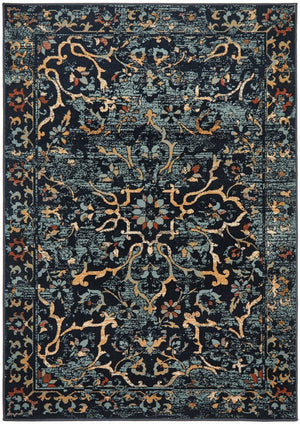 Mayfair Stem Navy Rug - Floorsome - Traditional