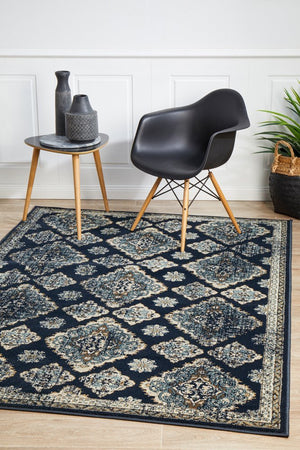 Mayfair Timeline Navy Rug - Floorsome - Traditional