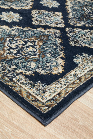 Mayfair Timeline Navy Rug - Floorsome - Traditional