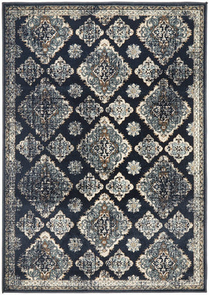 Mayfair Timeline Navy Rug - Floorsome - Traditional