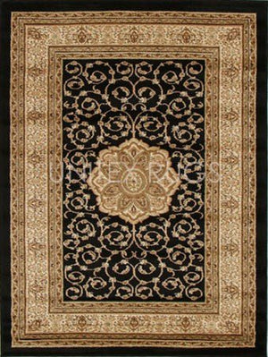 Medallion Classic Design Rug Black - Floorsome - Traditional