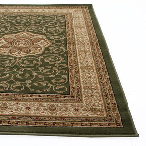 Medallion Classic Design Runner Rug Green - Floorsome - Traditional