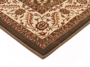 Medallion Rug Green with Ivory Border Runner - Floorsome - Traditional