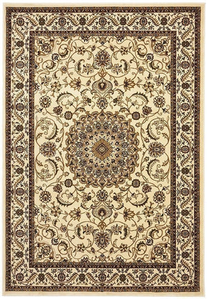 Medallion Rug Ivory with Ivory Border - Floorsome - Traditional