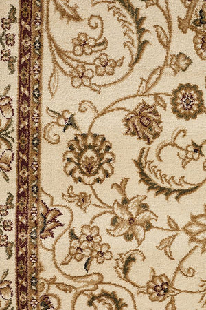 Medallion Rug Ivory with Ivory Border - Floorsome - Traditional