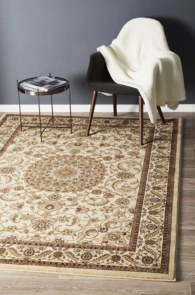 Medallion Rug Ivory with Ivory Border