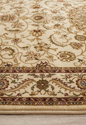 Medallion Rug Ivory with Ivory Border - Floorsome - Traditional