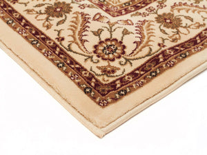 Medallion Rug Ivory with Ivory Border Runner - Floorsome - Traditional