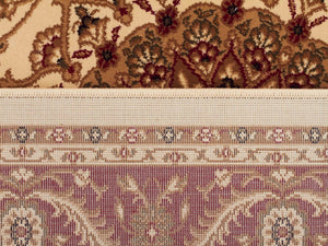 Medallion Rug Ivory with Red Border Runner - Floorsome - Traditional