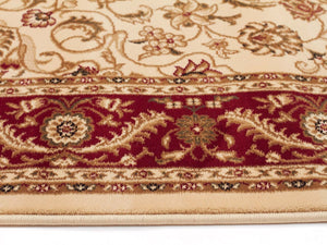 Medallion Rug Ivory with Red Border Runner - Floorsome - Traditional